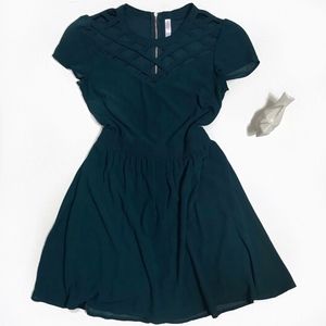 🔴 Teal Cocktail Dress Geometric Cut Design |Small